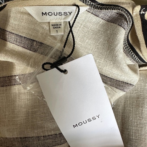 MOUSSY All in One Linen Striped Jumpsuit NEW Size Small - Picture 13 of 15
